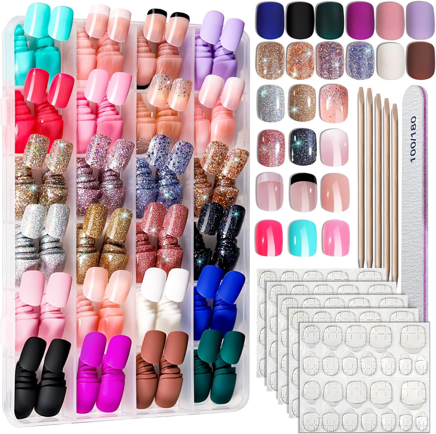 Fandamei press on nails kit 576 piece set front view