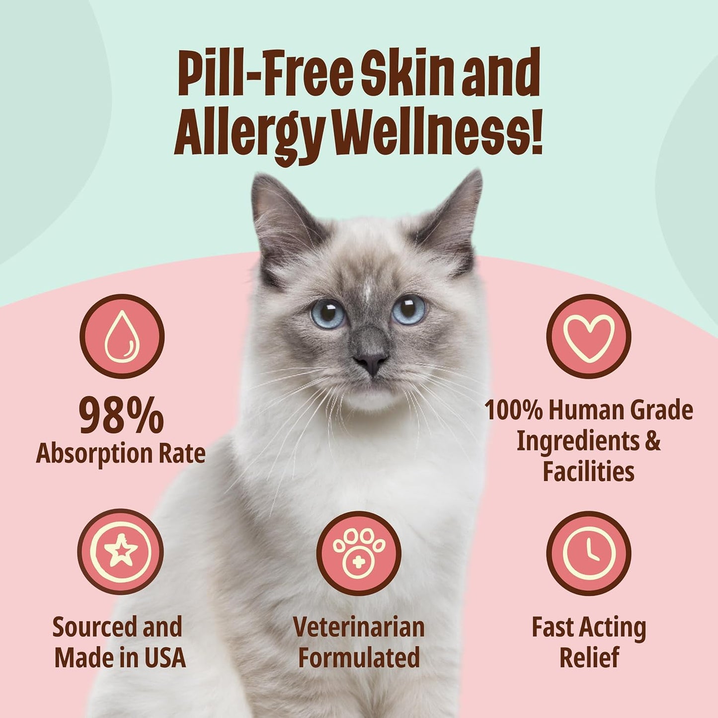 Underneath view of cat skin and coat supplement gel packet with real chicken flavor.
