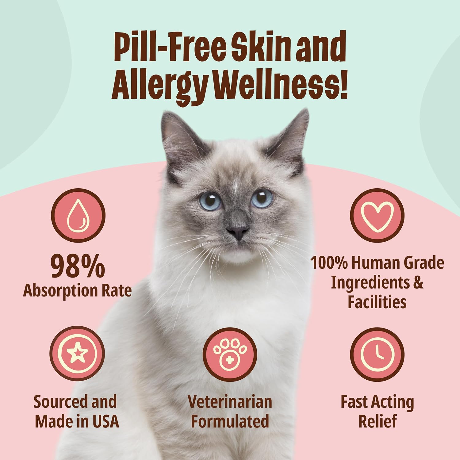 Underneath view of cat skin and coat supplement gel packet with real chicken flavor.