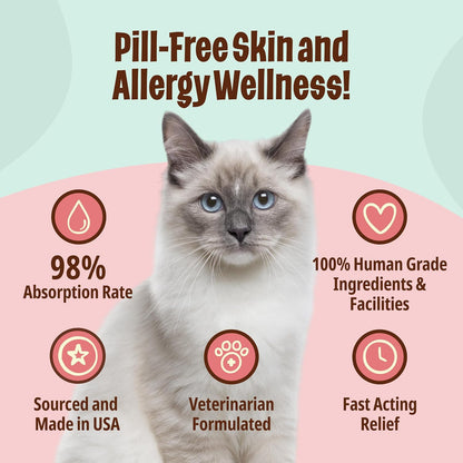 Underneath view of cat skin and coat supplement gel packet with real chicken flavor.