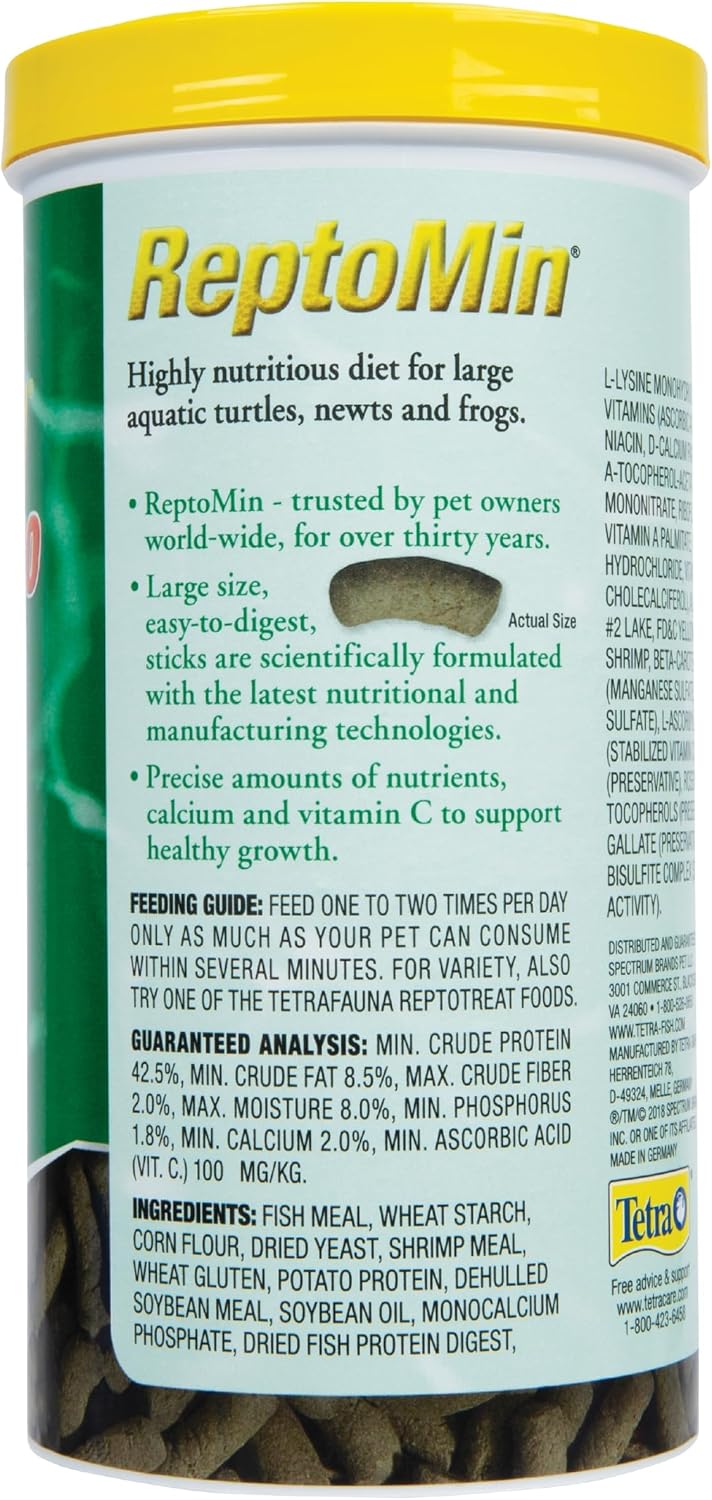 Tetra ReptoMin turtle food container back label details