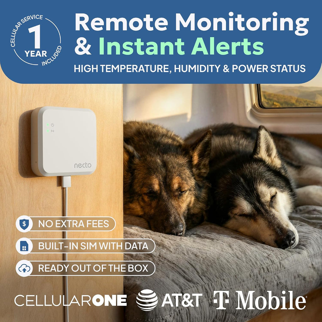 Necto 3-in-1 cellular sensor displaying status