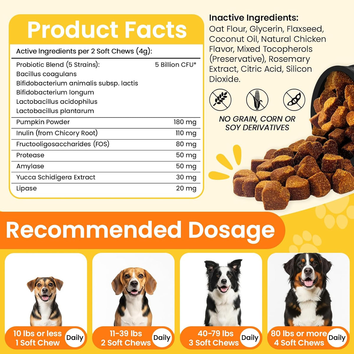 Side view of Weallin gut health chews for dogs
