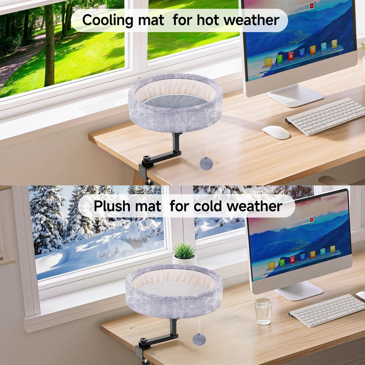 Chumajor cat bed clamp mechanism for desk installation