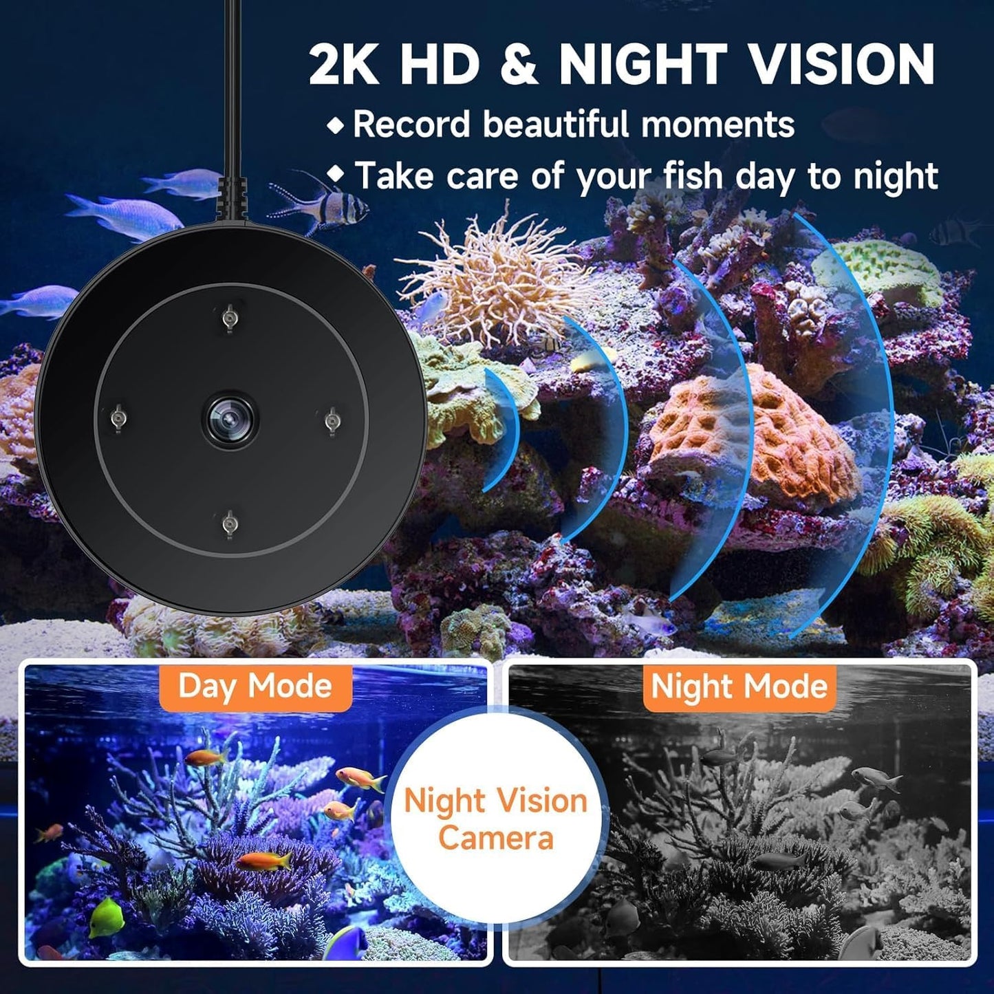 Hygger smart aquarium vacation feeder showing the app control interface on a mobile phone