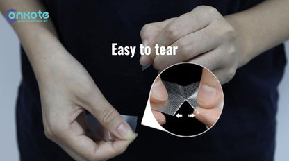 Water resistant transparent first aid tape demonstrating strong skin adhesion.