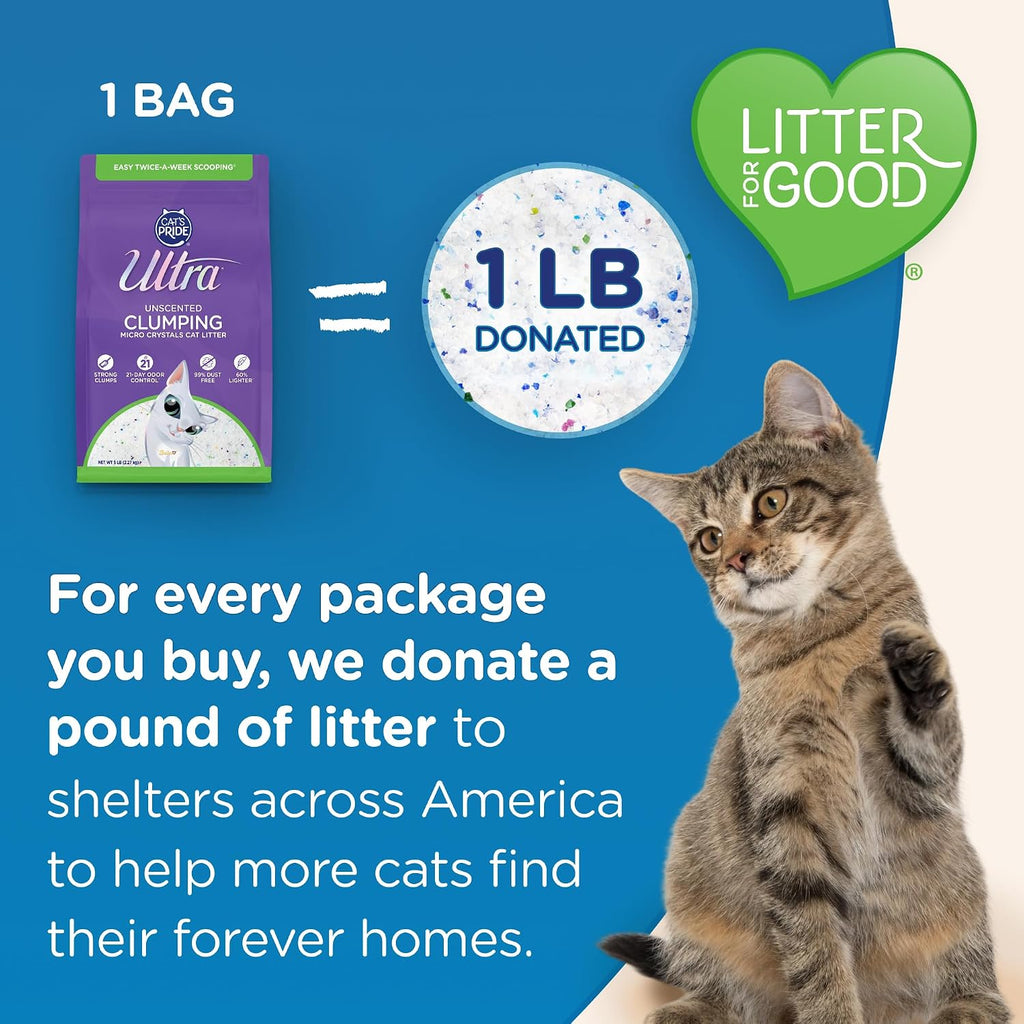 Five pound bag of Ultra crystal litter lifestyle shot