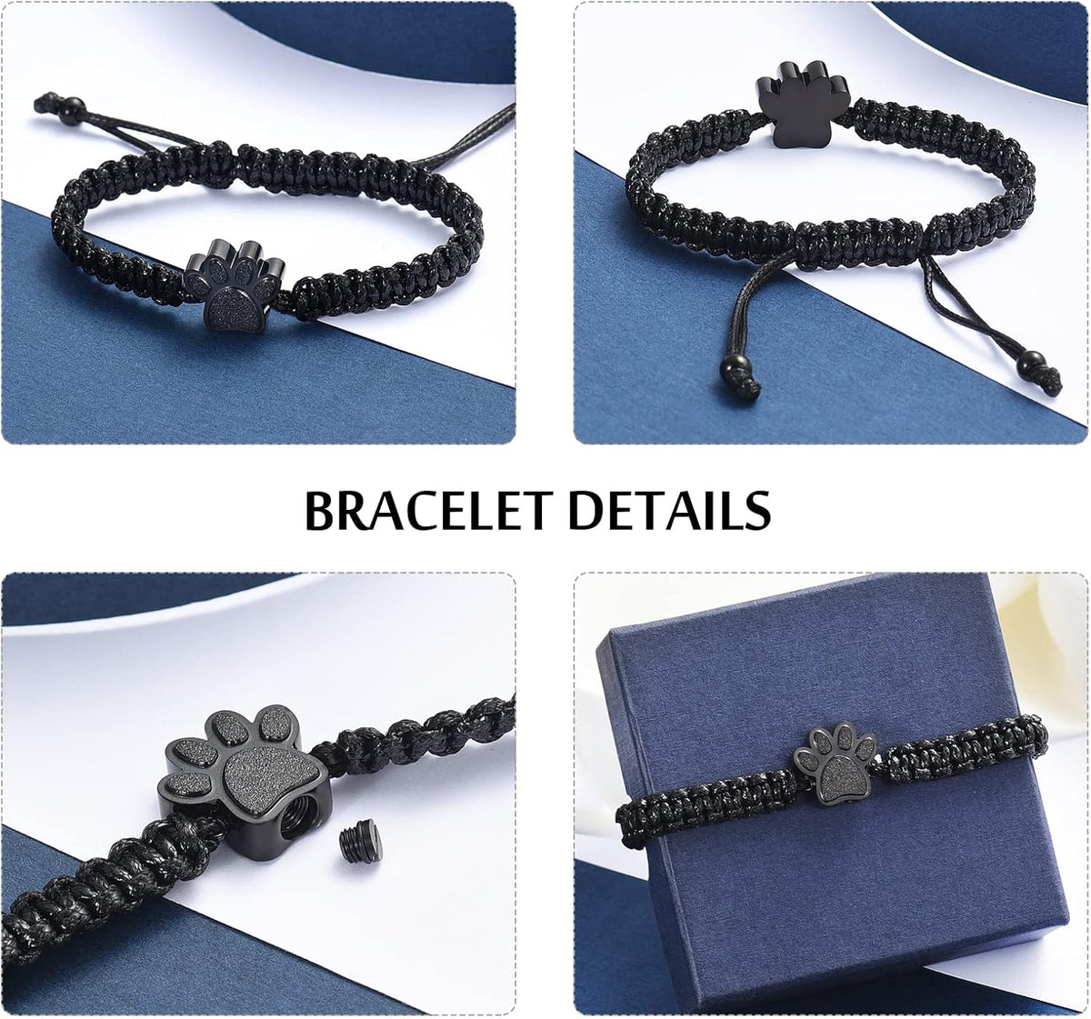 Close up of paw print pendant on cremation bracelet