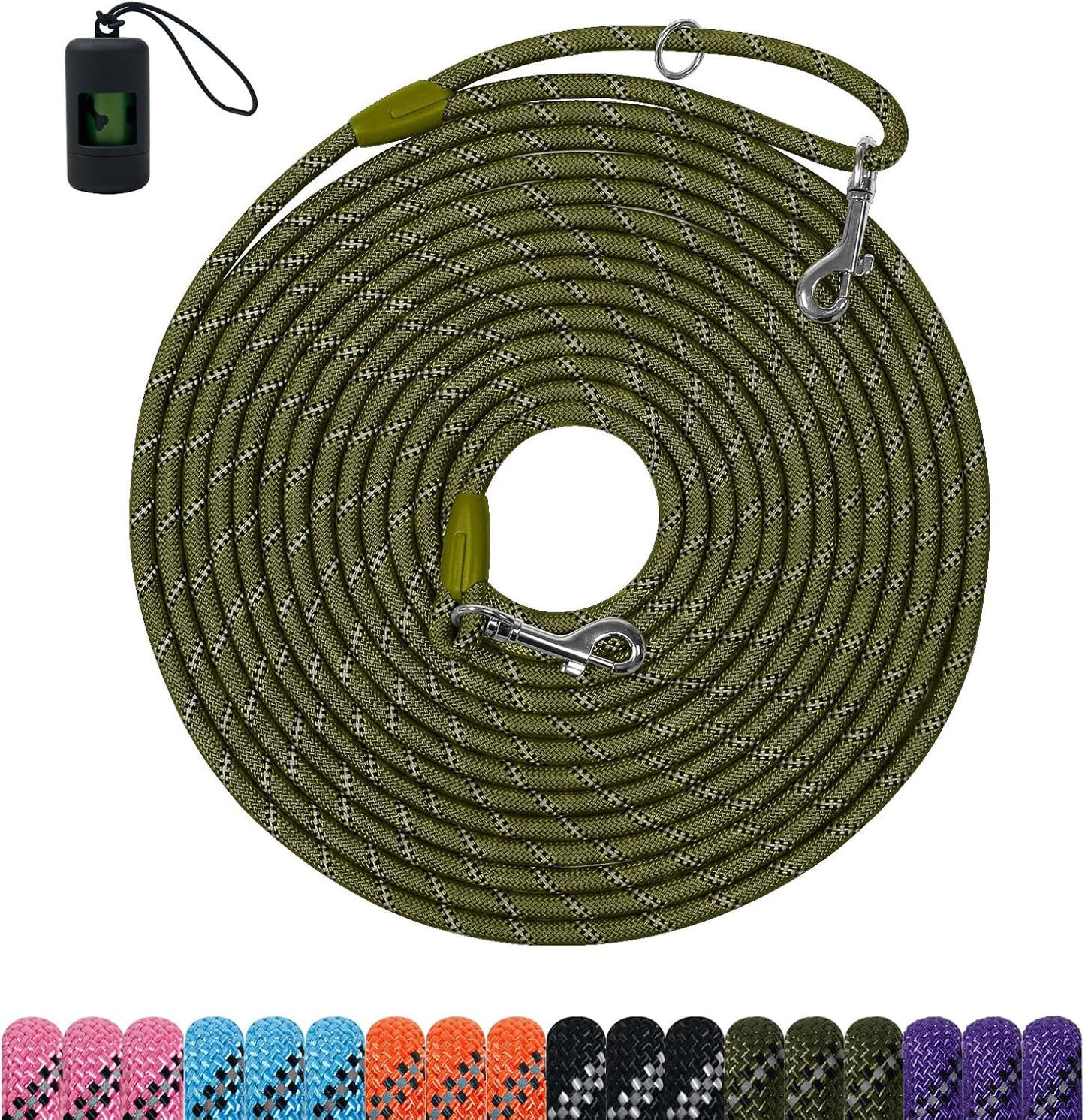Long Dog Training LeashHeavy Duty Reflective Rope Lead for Small Medium Large Dogs 6FT 10FT 15FT 30FT 50FT for Training, Walking, Backyard, Camping - Image 10