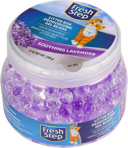 Fresh Step Litter Box Deodorizing Gel Beads, Soothing Lavender Scent, Neutralizes Pet Odors Around the Litter Box, Vented Lid for Continuous Fragrance Release, 12 Oz - Image 7