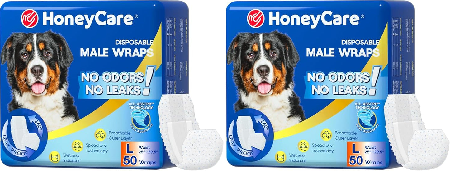 HONEY CARE All-Absorb A26 Male Dog Wrap, 50 Count, Small - Image 13