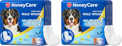 HONEY CARE All-Absorb A26 Male Dog Wrap, 50 Count, Small - Image 13