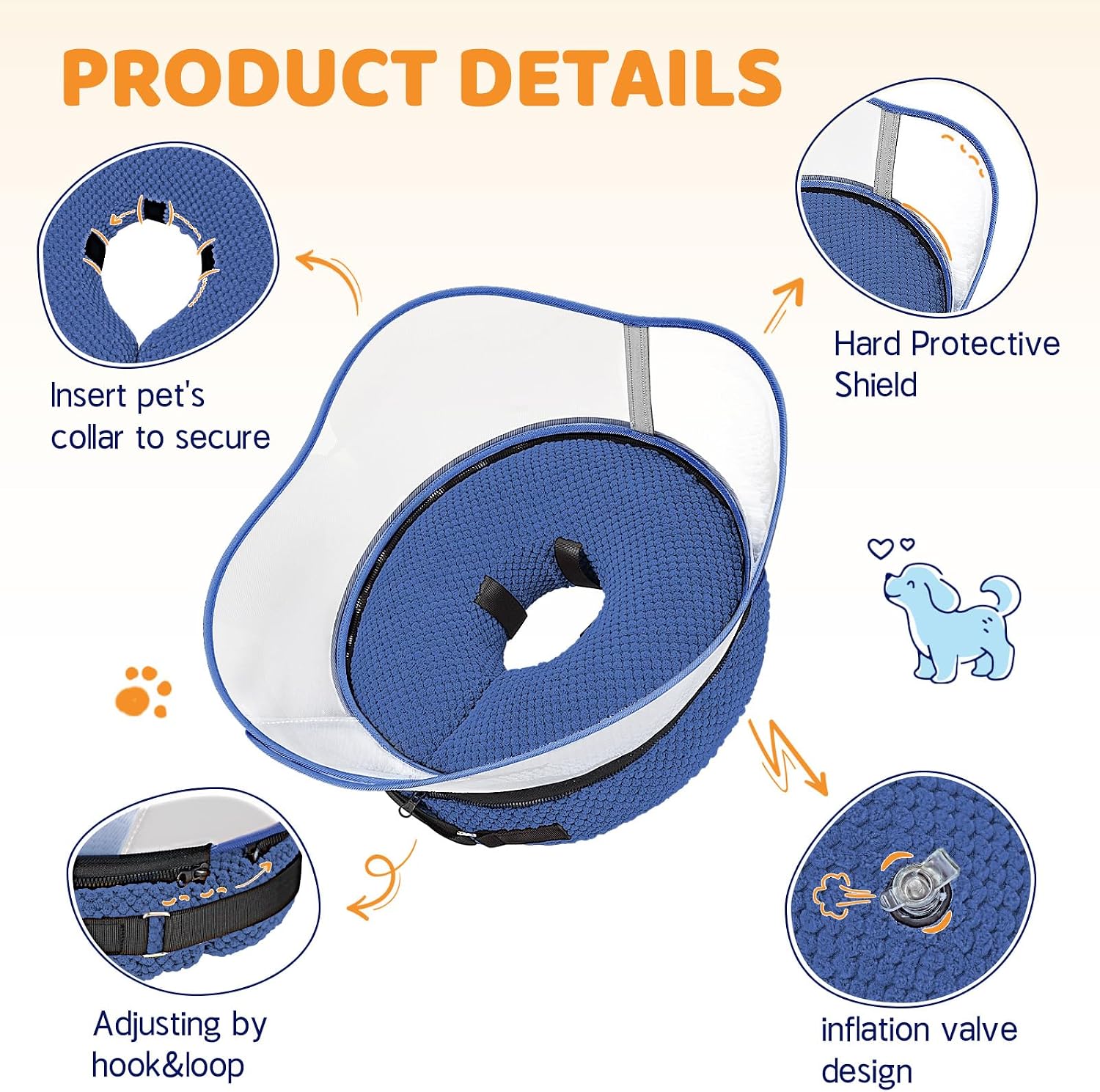 Supet pet surgery recovery donut clear peripheral vision view