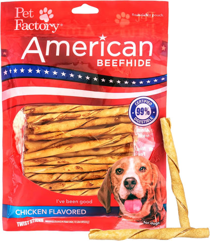 Pet Factory American Beefhide 5" Chip Rolls Dog Chew Treats - Natural Flavor, 8 Count/2 Pack - Image 10