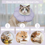 Waterproof donut recovery cone for felines showing soft padded cotton material.