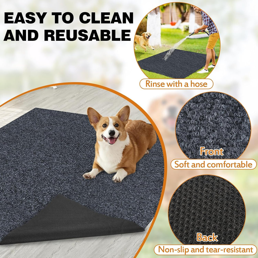 Trinka absorbent pet liner placed under a metal dog kennel