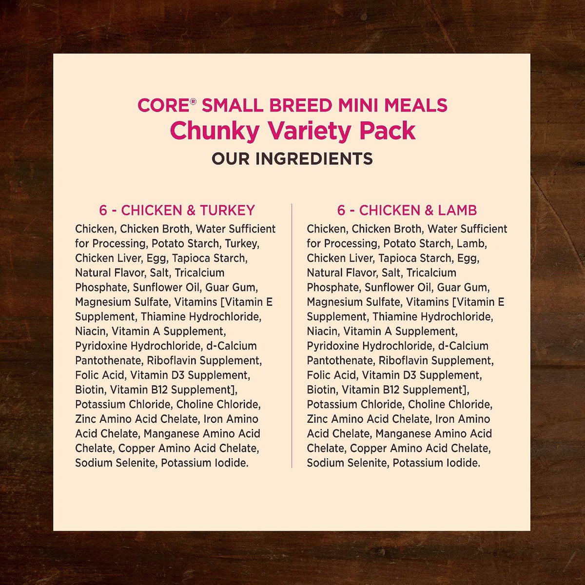 Wellness CORE natural ingredient dog food pouches for small dogs