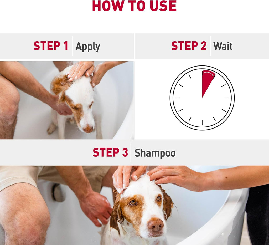 Dual action pet shampoo and conditioner for eliminating tough dog skunk odors.