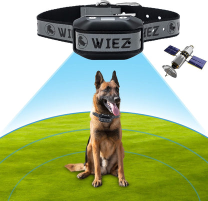 GPS satellite dog fence system boundary radius diagram representation
