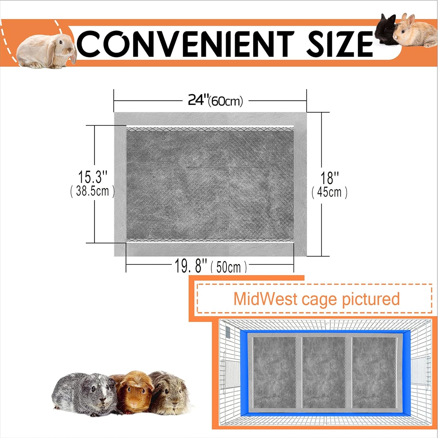 Ginidear 24 count disposable pet cage liner pack