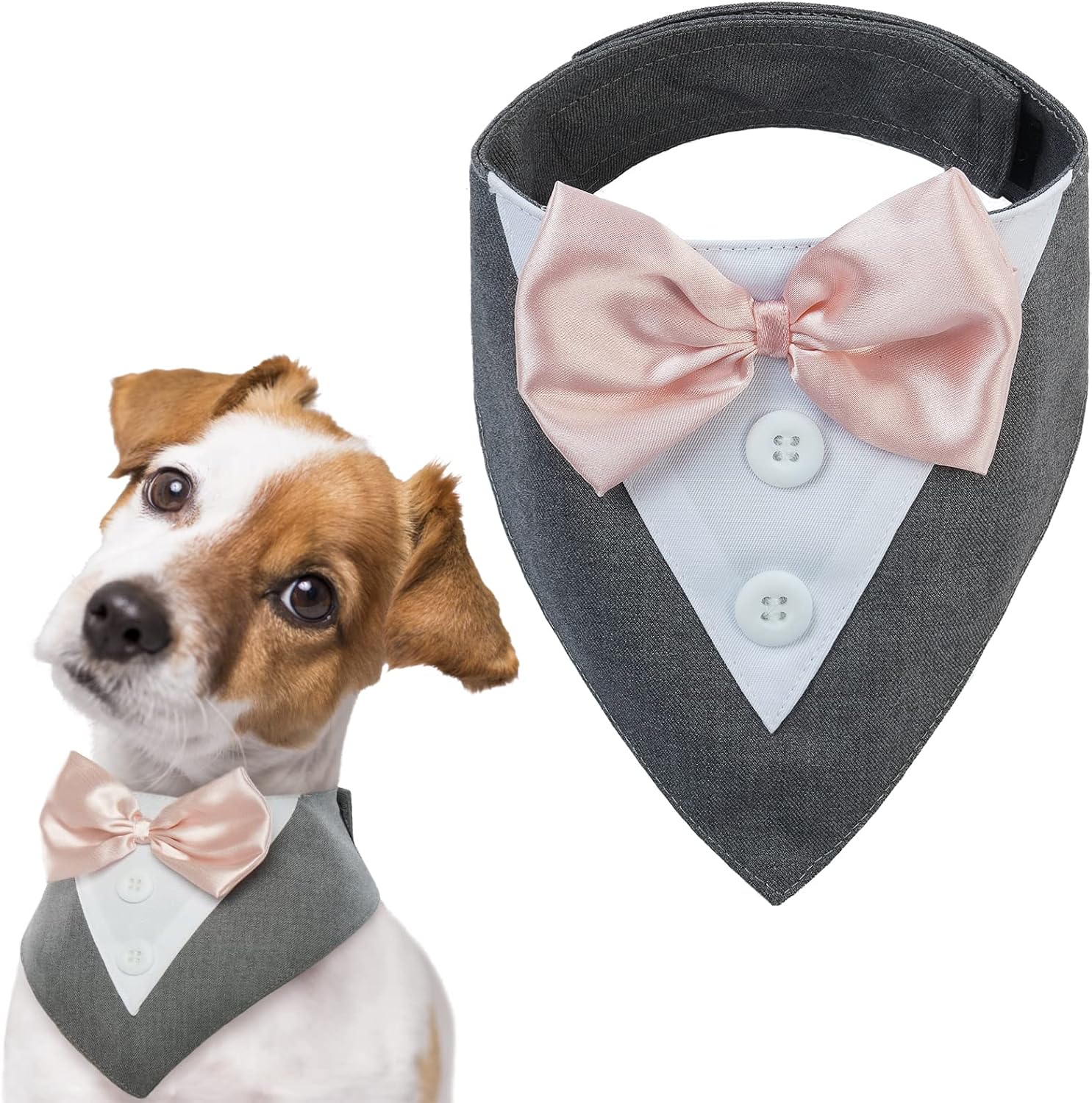 FUAMEY Dog Tuxedo American Flag for Medium Dogs,Dog Formal Suit Dogs Attire Pet Bow Tie Puppy Party Costumes Cat Tux Outfits Pets Bandana Cosplay Adjustable Bowties 4th of July Independence Day M - Image 10