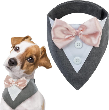FUAMEY Dog Tuxedo American Flag for Medium Dogs,Dog Formal Suit Dogs Attire Pet Bow Tie Puppy Party Costumes Cat Tux Outfits Pets Bandana Cosplay Adjustable Bowties 4th of July Independence Day M - Image 10