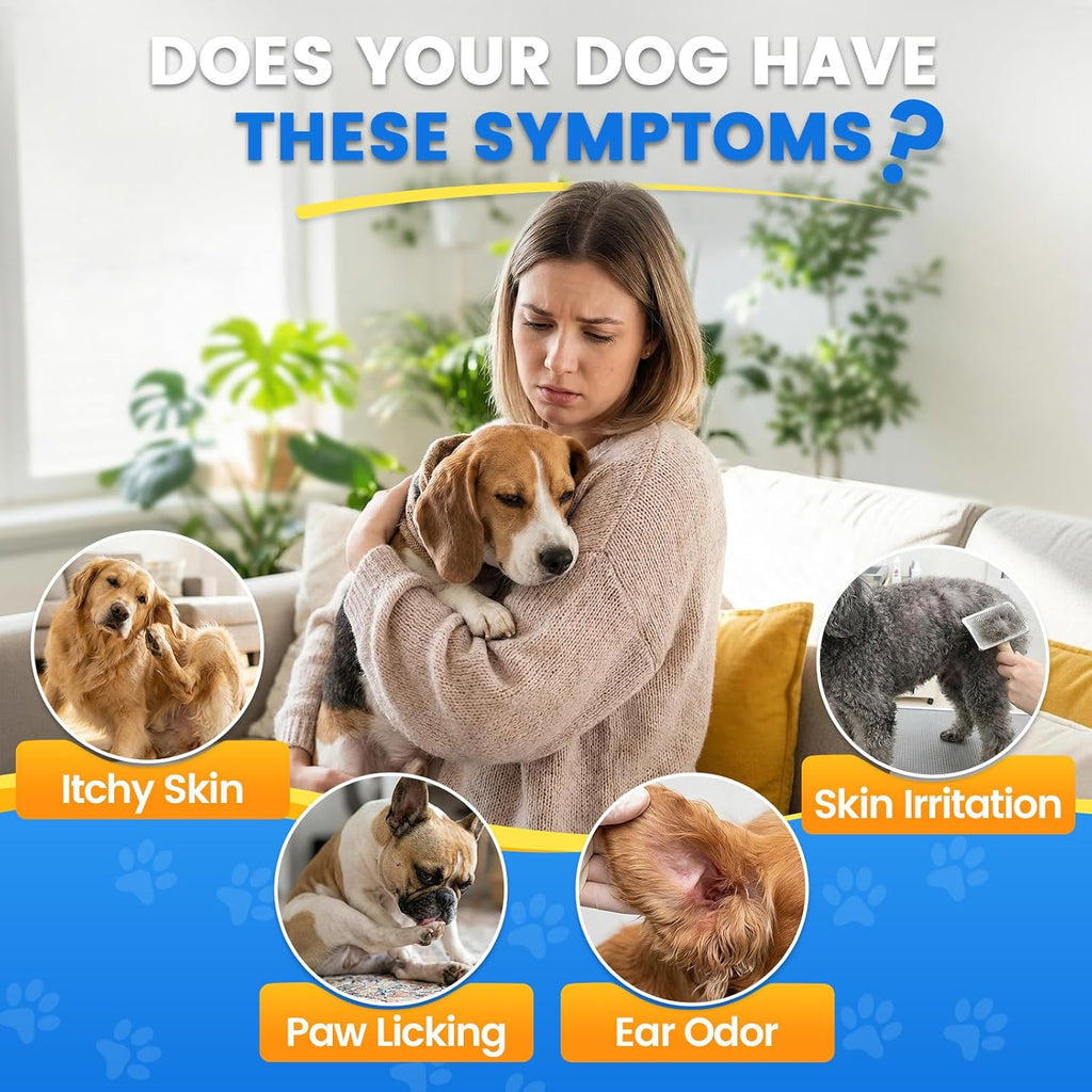 Bacon flavored liquid dog allergy relief supplement close up