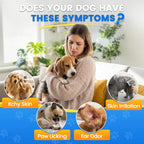 Bacon flavored liquid dog allergy relief supplement close up