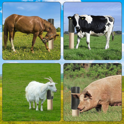 Livestock using Gindoor brush for itch relief on fence