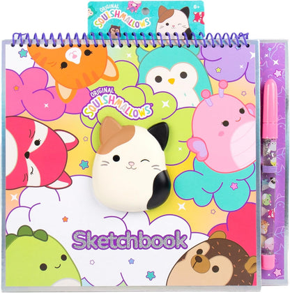 Horizon Group USA Squishmallows Original Sketchbook front view showcasing the Cam the Cat fidget toy cover.