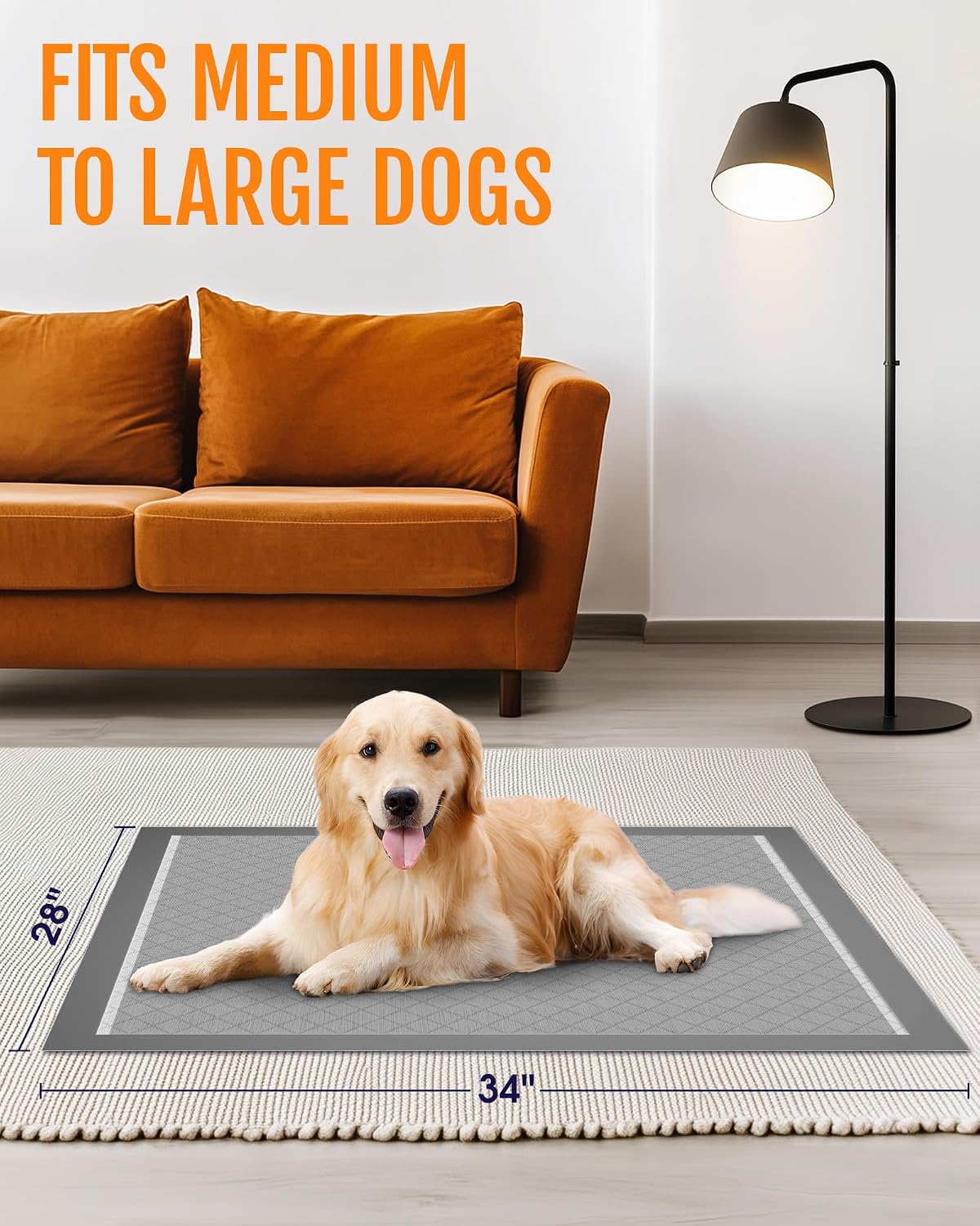 Powools ultra large premium charcoal wee wee pads pack for multi pet households.