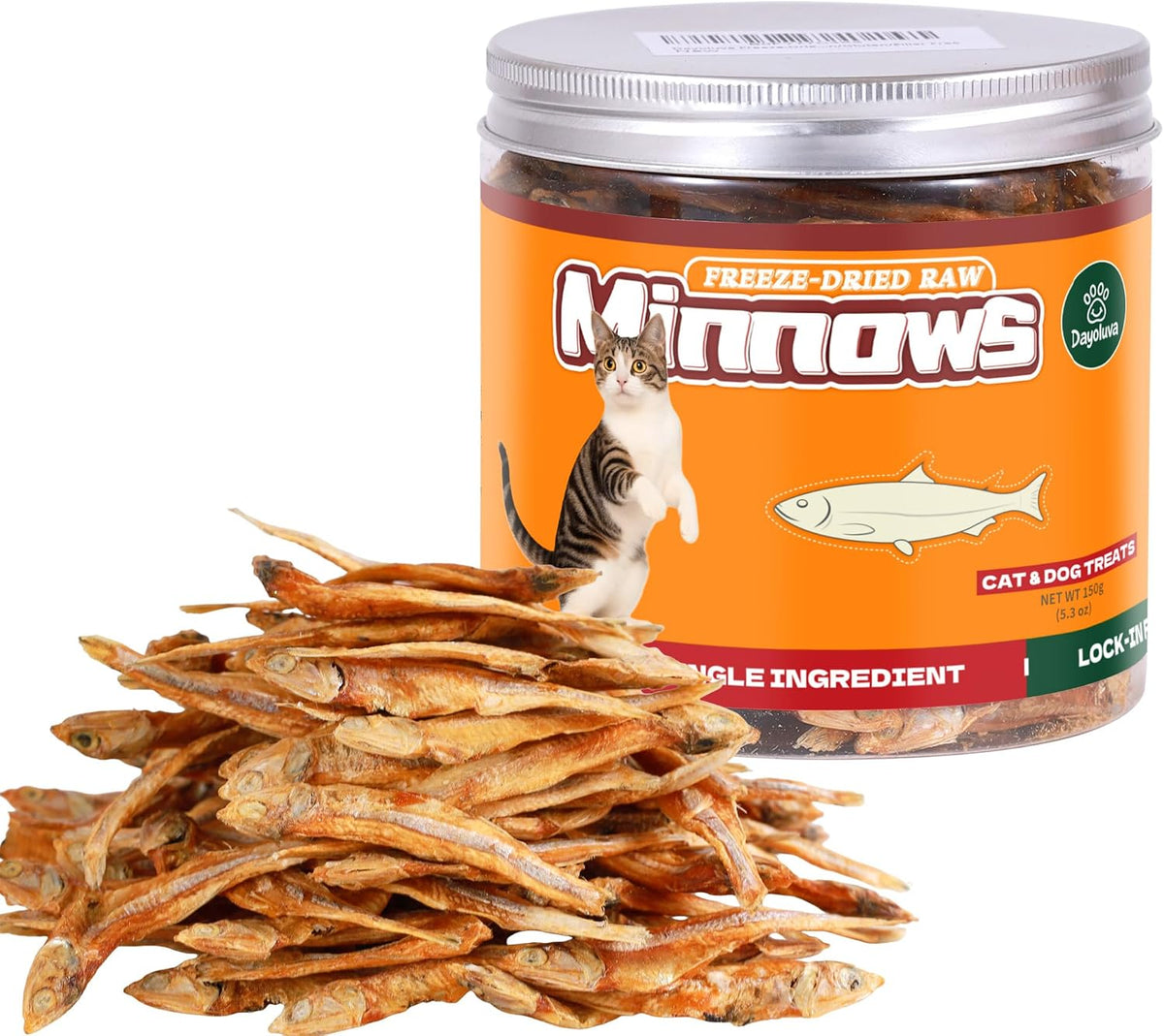 Freeze Dried Minnows for Dogs & Cats, Single Ingredient Human Grade Fish Treats, Wild Caught High Protein Training Rewards (2.1 Ounce) - Image 10