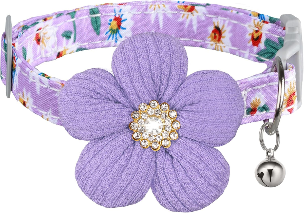 Small Dog Collar with Flower, Spring Dog Collar for Girl Dog Collars for Small Dogs Cute Dog Collar with Bell, Adjustable Length - Image 9