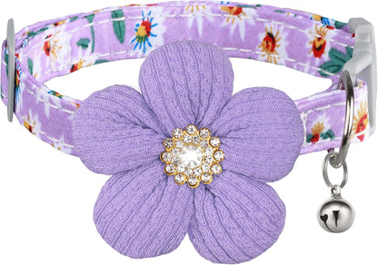 Small Dog Collar with Flower, Spring Dog Collar for Girl Dog Collars for Small Dogs Cute Dog Collar with Bell, Adjustable Length - Image 9