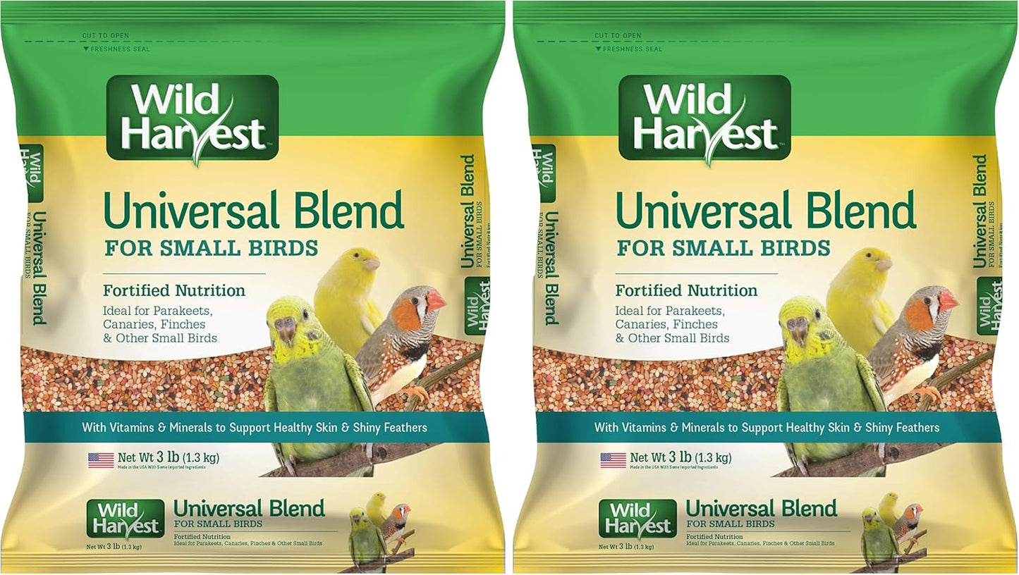Side view of Wild Harvest 3 Pounds bird food packaging