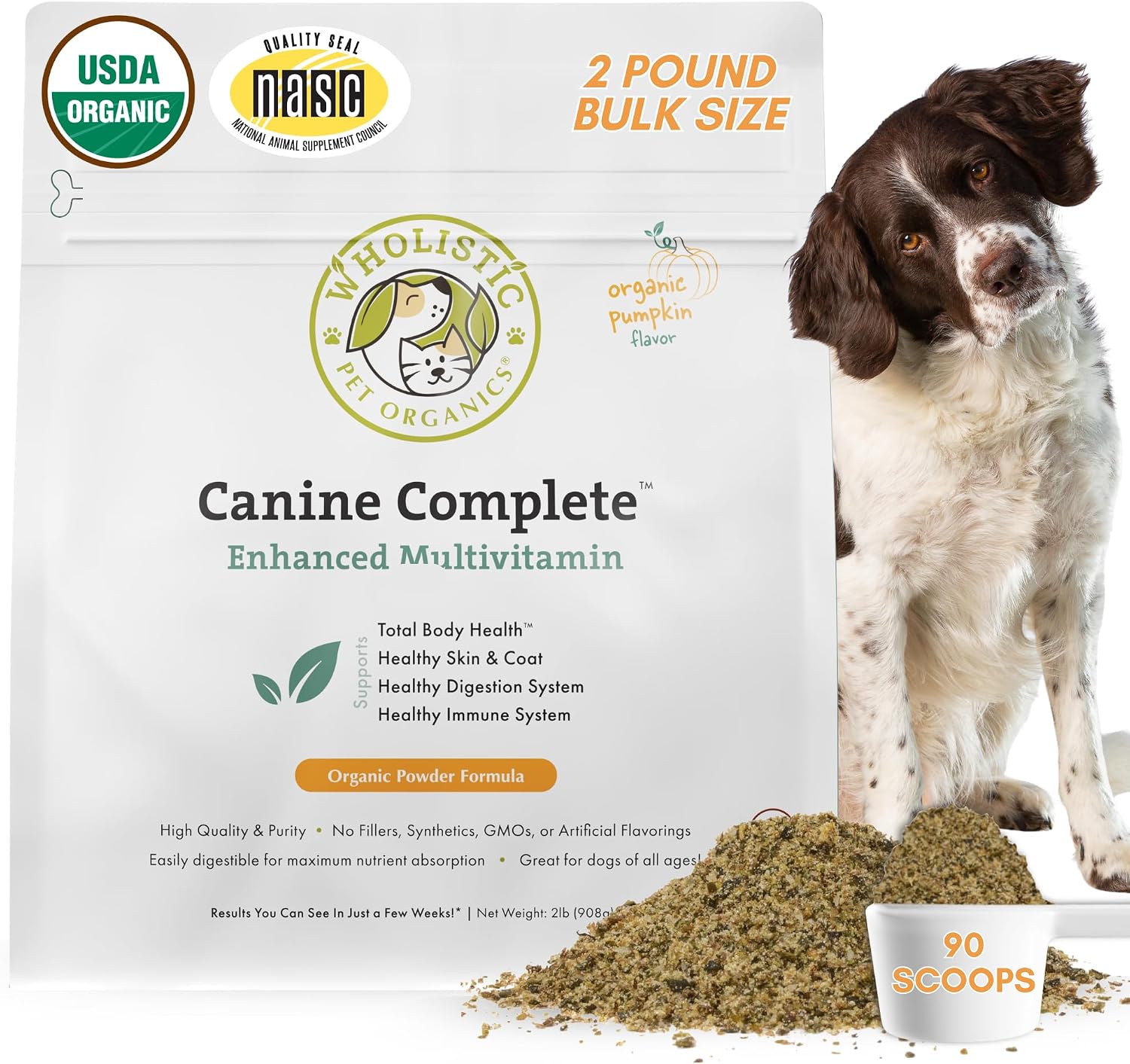 Wholistic Pet Organics Canine Complete - Dog Multivitamin Powder - 1 Lb - Daily Dog Vitamins and Supplements for Homemade Food - Immune System, Skin, Coat & Overall Health - All Breeds - 45 Scoops - Image 13