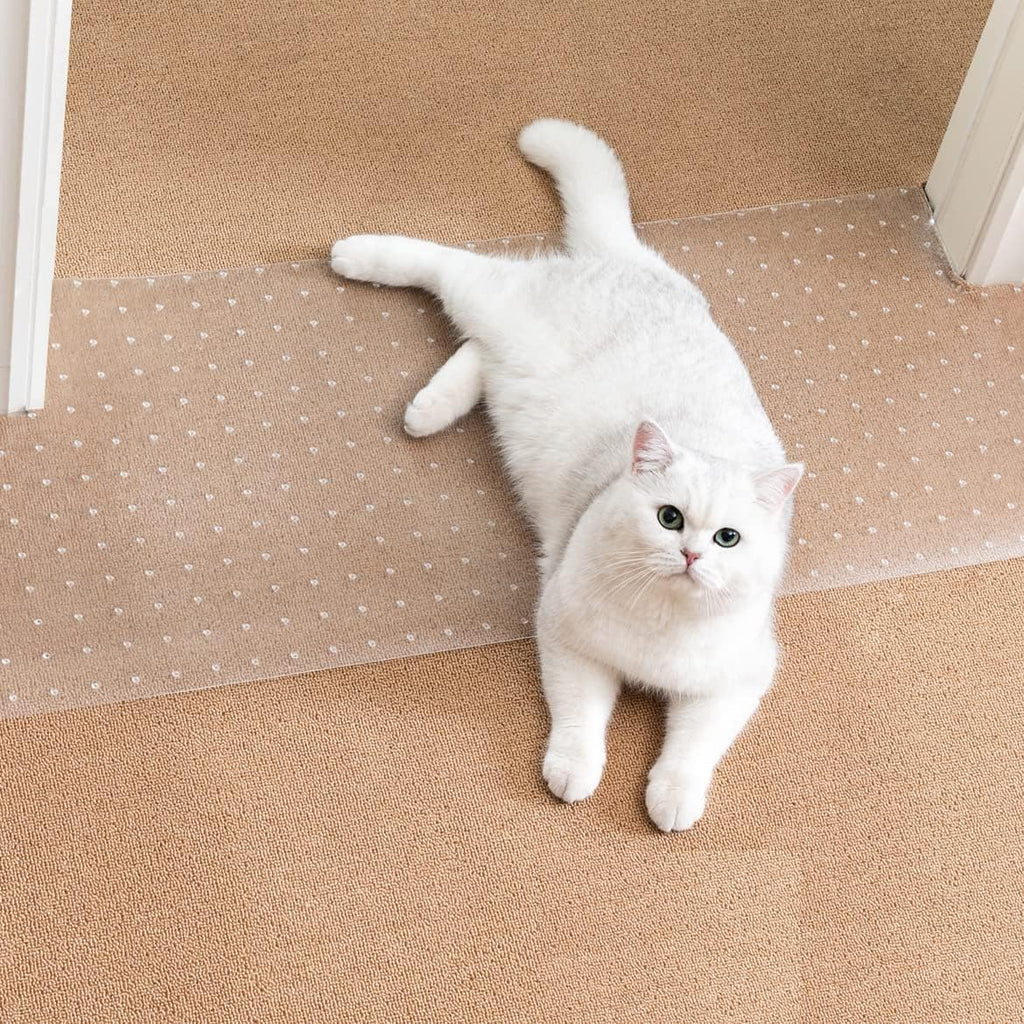 Uross carpet protector for pets front view in clear plastic