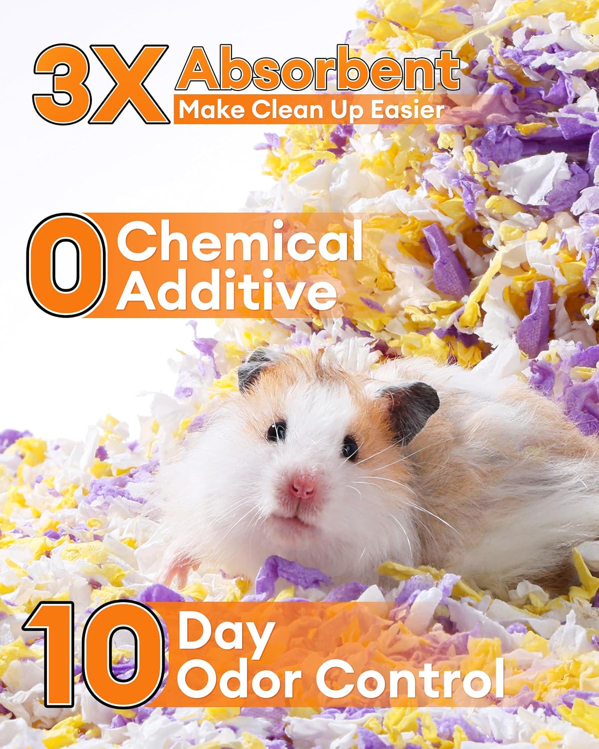 BUCATSTATE Hamster Bedding 70L, Truly 99% Dust-Free Small Animal Paper Bedding Odor Control, Cozy Hamster Litter for Rabbit Rat Syrian Dwarf Hamsters Gerbils (Harvest Sunset) - Image 7