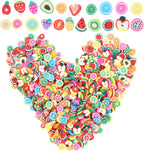 Quilax Kimober polymer clay fruit slices front view showcasing multicolor 3D nail art charms