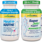 Heal N Soothe and Super Joint Support supplement bundle front view bottle