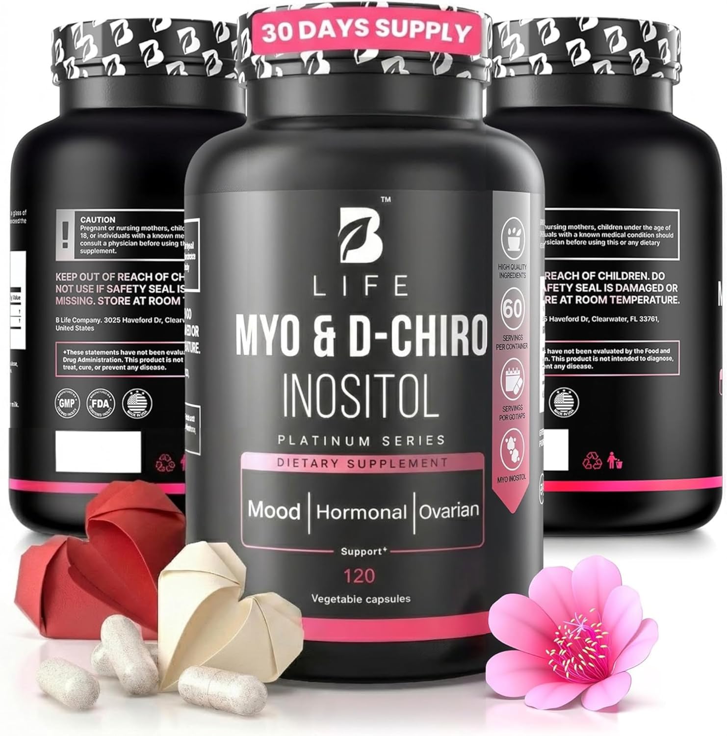 B Life Company Myo-Inositol and D-Chiro Inositol 40:1 ratio supplement capsules