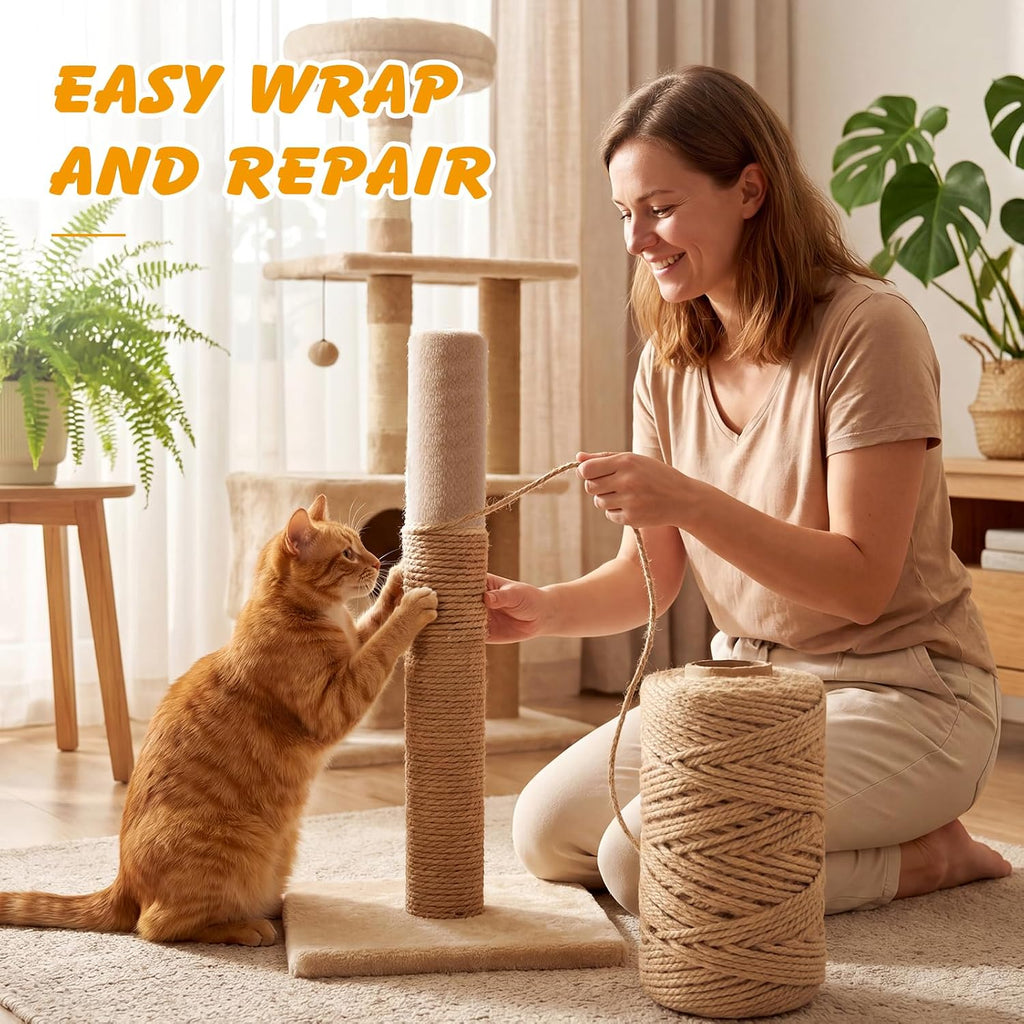 Side profile of 230ft sisal rope roll for cats