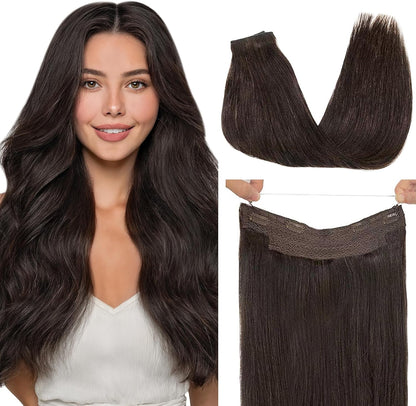 GOO GOO wire hair extensions dark brown front view packaging