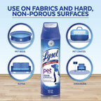 Lysol Pet Odor Eliminator bottles on a clean surface