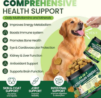 Eiza dog multivitamin chewable chicken flavor packaging back label showing directions