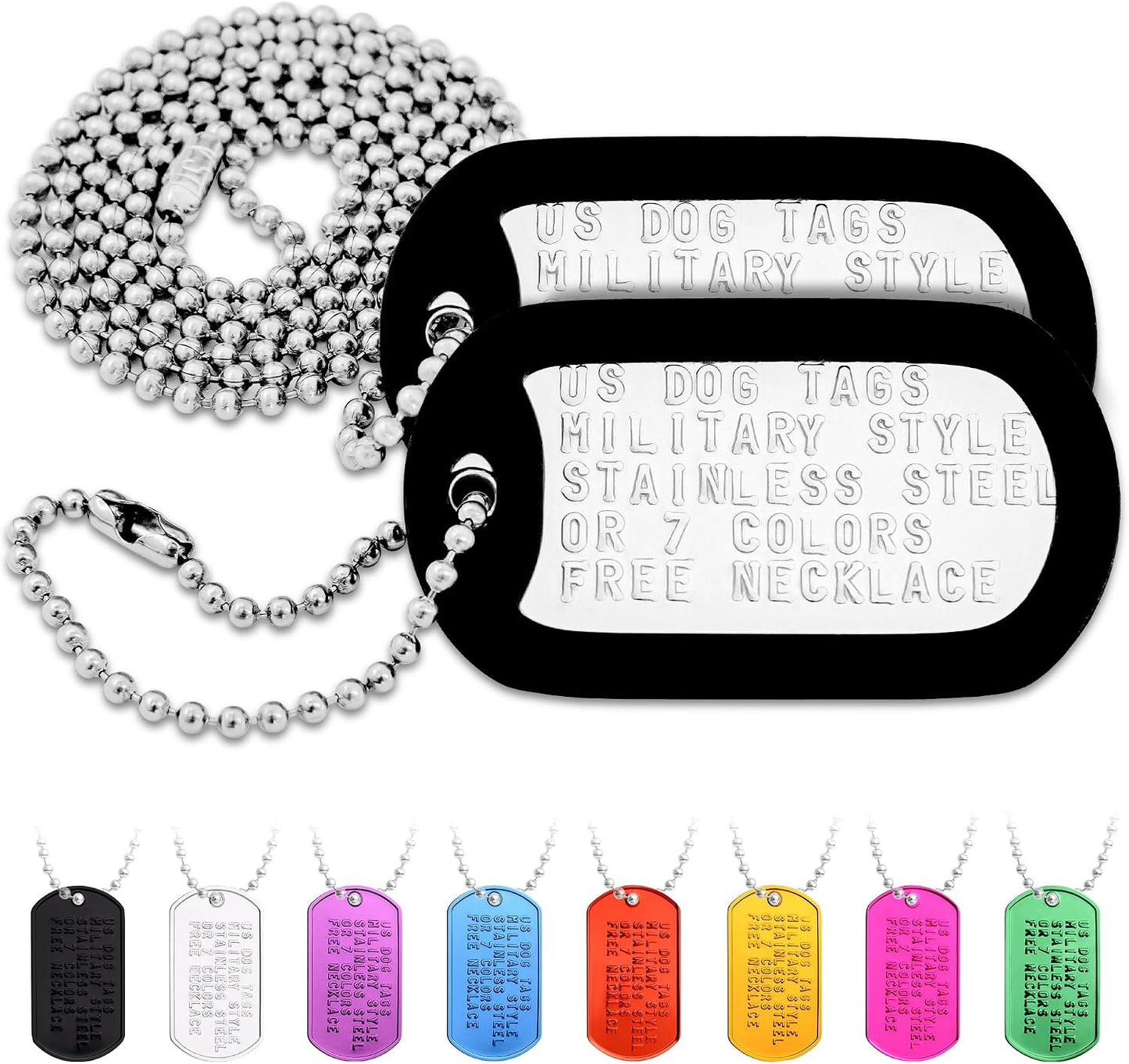 GoTags Personalized Military Dog Tags authentic dual tag necklace set