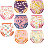 SMULPOOTI Reusable Toddler Potty Training Underwear for girls front view of 8 pack