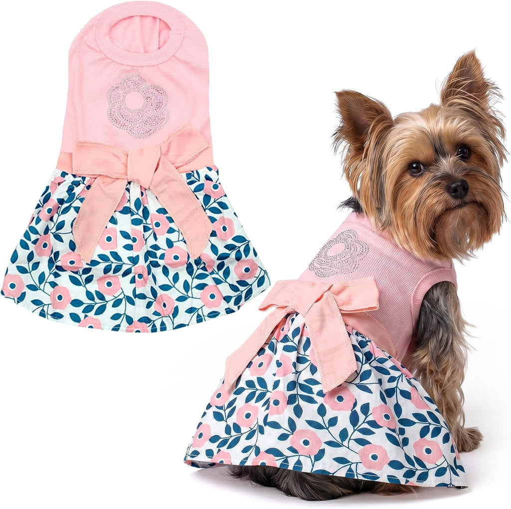 Parisian Pet Hawaiian Dog Dress - 100% Cotton Summer Clothes for Large Dogs Girl - Pet Dress with Pull-Up Straps - Floral Beach Dog Outfit - Lightweight Puppy Clothes - Stylish Dresses for Dogs - Image 13
