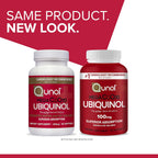 Qunol active antioxidant heart health supplement container showing 2 month supply details.