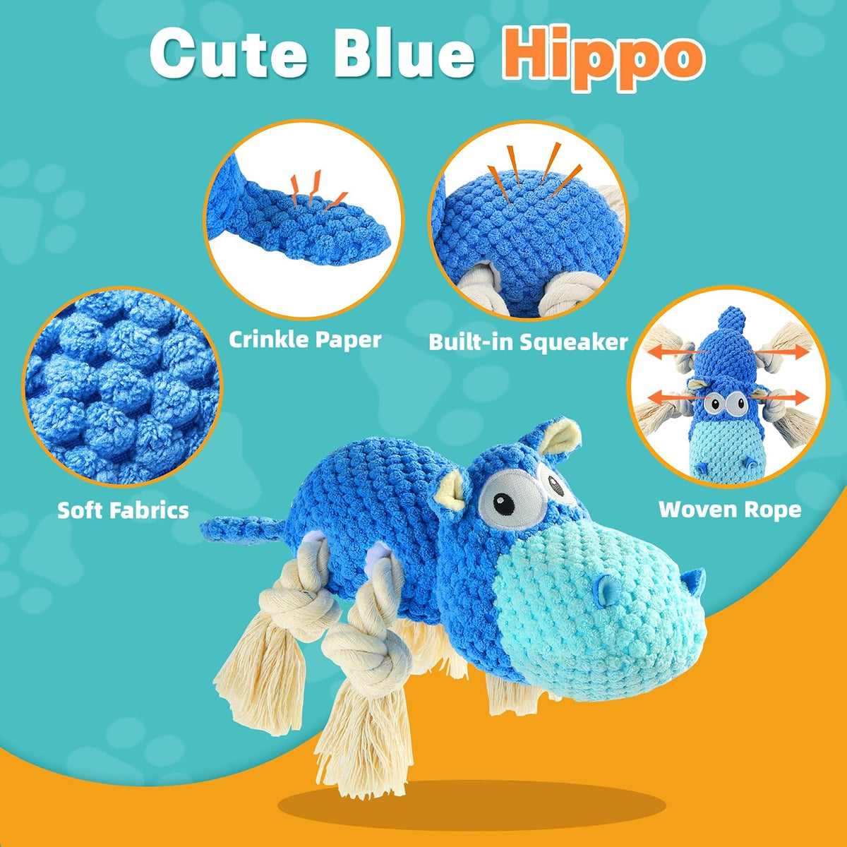 TOOPTATE durable dog chew toy showcasing reinforced double-stitched seams